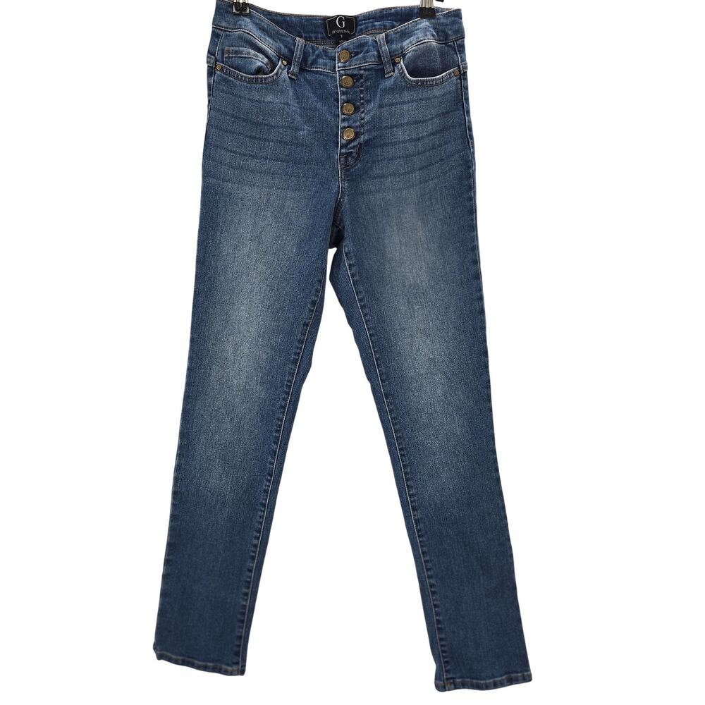 G Jeans Womens 28 Blue High Rise Skinny Slim Stretch Button Fly Denim Pants